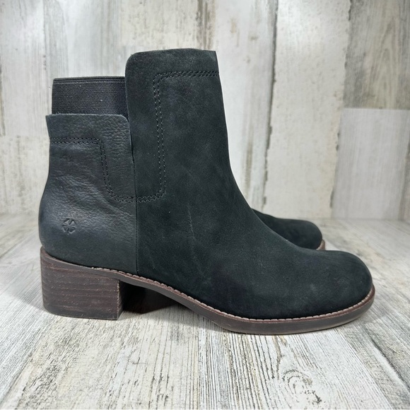 Lucky Brand Hirsi Black Leather Block Heel Ankle Bootie #1223 - Picture 10 of 13